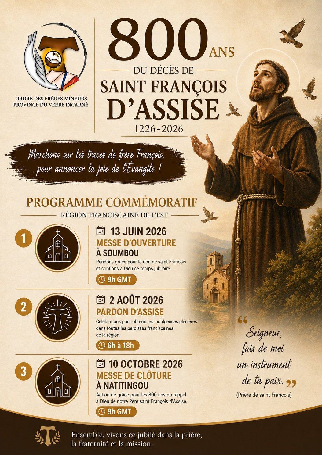 800 ans jubilée affiche jubilée 800 ans du décès de st françois